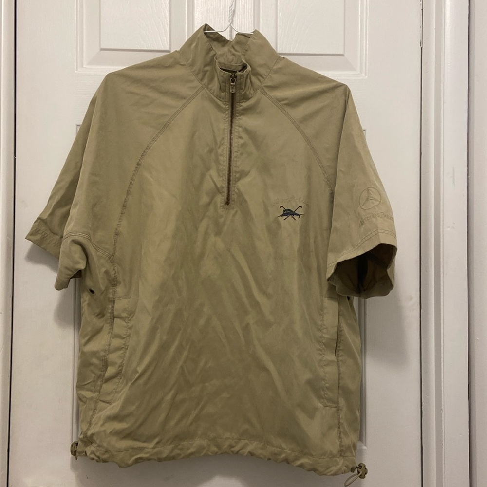 Tommy Bahama size medium short sleeve quarter zip front 2 side pockets